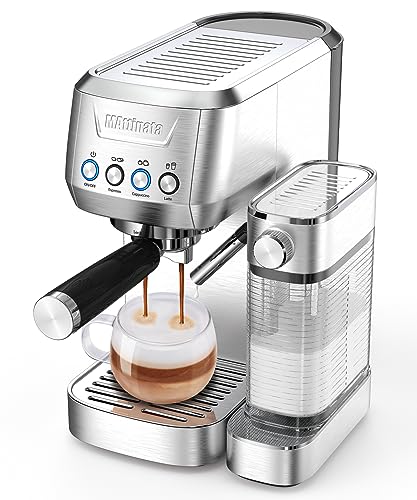 MAttinata Espresso Machine, 20 Bar Cappuccino Machine with Automatic Milk Frother, Stainless Steel Coffee Machines for Home Latte Cappuccino Mom Dad Coffee Lovers Gifts