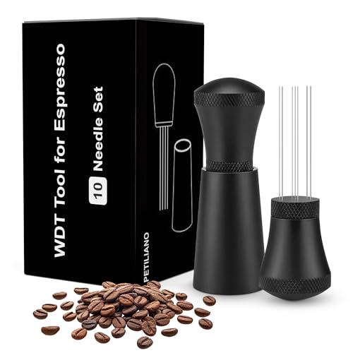 PETILIANO WDT Espresso Tool Kit 10 Needle Set – 0.35 mm Needle – Coffee Distributor & Stirrer Accessories – Espresso Tool & Coffee Machine Parts, Barista Tools, Coffee Bar Essentials, Expresso Stirrer