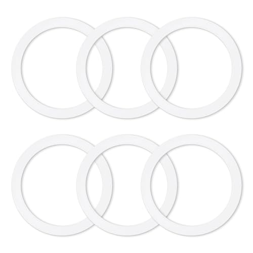 6 Pcs Gasket Seal Rings for Bialetti Moka Express Dama 6 Cups – Spare Food Grade Silicone Sealing Rings for Aluminium Stovetop Coffee Maker Pots (Better Than Rubber)