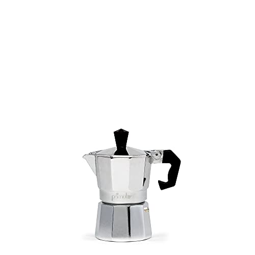 Primula Classic Stovetop Espresso and Coffee Maker, Moka Pot for Italian and Cuban Café Brewing, Greca Coffee Maker, Cafeteras, 1 Espresso Cup, Silver