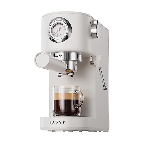 JASSY Espresso Machine 20 Bar Espresso Maker Compact Design with Powerful Milk Frother/Steam Wand for Espresso/Cappuccino/Latte,1.2L Water Tank,1376W