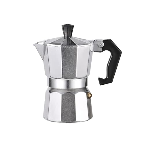 WOLEN Moka Pot Coffee Pots And Stovetop Espresso Maker,Italian Coffee Maker,Greca Coffee Maker, Cafeteras,Silver (2 Cup)