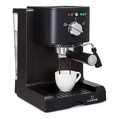 KLARSTEIN Passionata Rossa Espresso and Cappuccino Machine, 15 Bars of Pressure, Steam Frother for Frothing Milk and Preparing Hot Drinks, 0.33 gallon (6 cups)