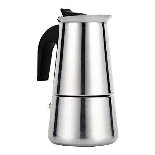 Bialetti Espresso Maker, 100ml 200ml 300ml 450ml Stainless Steel Moka Pot Coffee Maker Stove Home Office Use (100ml)
