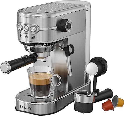 JASSY Espresso Machine Latte Maker 20 Bar Professional Cappuccino Machines with Milk Frother Compatible for NS Original Capsules for Home Brewing with 35 oz Removable Water Tank,1450W
