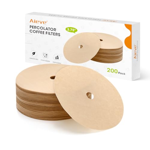 Aieve Unbleached Percolator Coffee Filters 3.75in Disc Coffee Filters (200 Count)