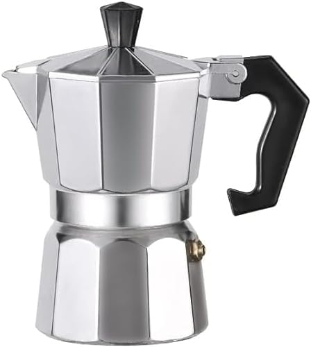 WOLEN Moka Pot Coffee Pots And Stovetop Espresso Maker,Italian Coffee Maker,Greca Coffee Maker, Cafeteras,Silver (6 Cup)