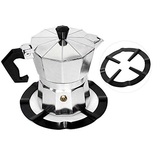 Gas Ring Reducer, Gas Stove Burner Grates Stainless Iron Moka Pot Holder Stand Burner Wok Ring Adapter for Espresso Maker, 5.2 x 5.2 x 0.1in Black