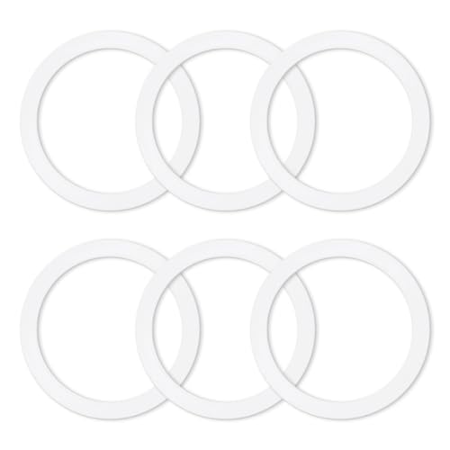 6 Pcs Gasket Seal Rings for Bialetti Moka Express Dama 3/4 Cups – Spare Food Grade Silicone Sealing Rings for Aluminium Stovetop Coffee Maker Pots