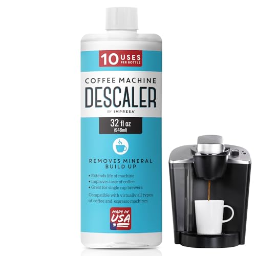 IMPRESA 10 Uses 32oz Coffee Machine Descaler for Keurig and Virtually All Single Use Coffee and Espresso Machines – Made in the USA
