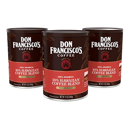 Don Francisco’s Hawaiian Blend Ground Coffee (3 x 12 oz Cans)