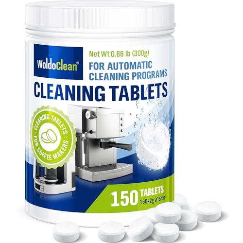 WoldoClean Cleaning Tablets for Espresso & Coffee Maschine 150x 2g – compatible with Breville Espresso Machines