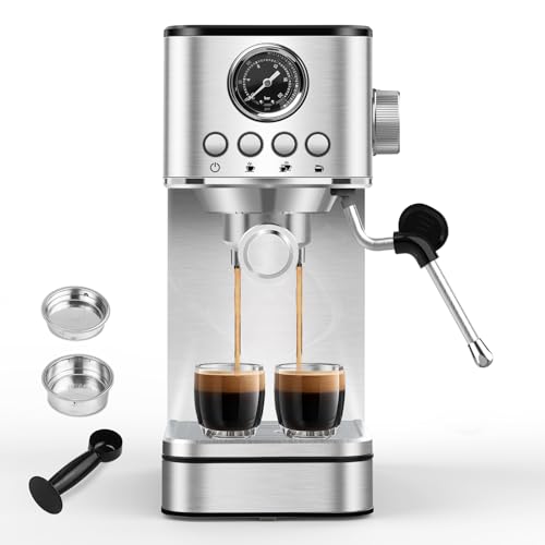 Sparkfire Espresso Machine Coffee Makers 20 Bar,Stainless Steel Espresso Machine with Milk Frother/Steam Wand for Espresso, Latte and Cappuccino