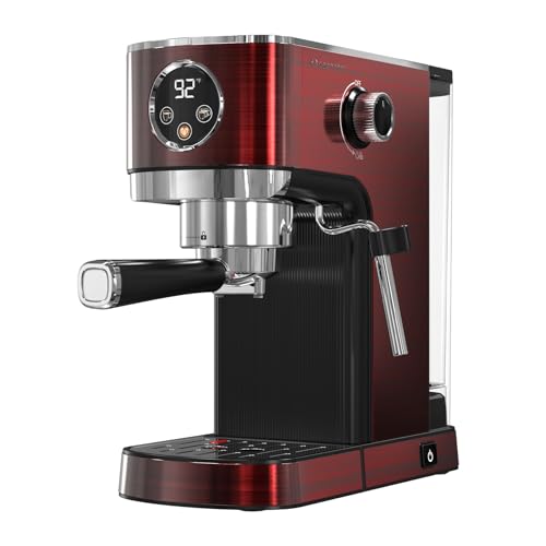 DRAGONBALL Espresso Machine, 20 Bar Coffee Machine with Milk Frother, Professional Espresso Maker with 40oz Removable Water Tank, Espresso Machines for Home, RED