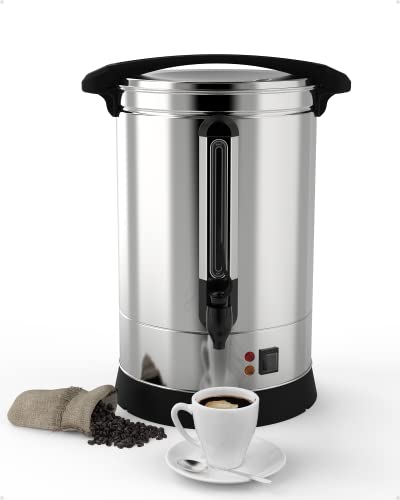 RIEDHOFF 100 Cup Commercial Coffee Maker, [Quick Brewing] [Food Grade Stainless Steel] Large Coffee Urn Perfect For Church, Meeting rooms, Lounges, and Other Large Gatherings-14 L,Silver