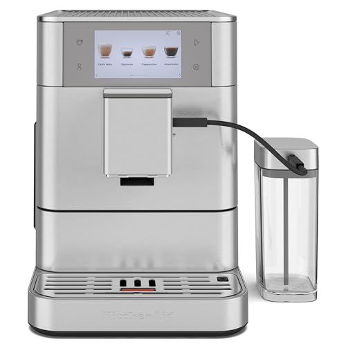 KitchenAid Fully Automatic Espresso Machine KF8 with Milk Attachment & Plant Based Milk Options, KES8558SX, Stainless Steel
