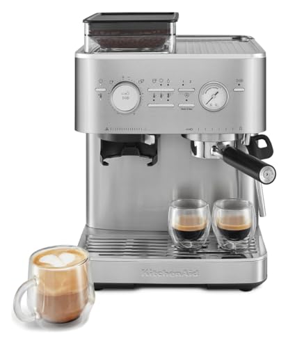 KitchenAid, KES6551 Semi Automatic Espresso Machine w/Burr Grinder, 2.5L, Stainless Steel