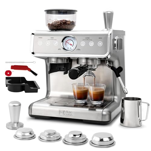 Senrob 15 Bar Semi-Automatic Espresso Machines For Home Barista PID Intelligent Temp Control Espresso Machine With Grinder Cappuccino Machine With Milk Frother