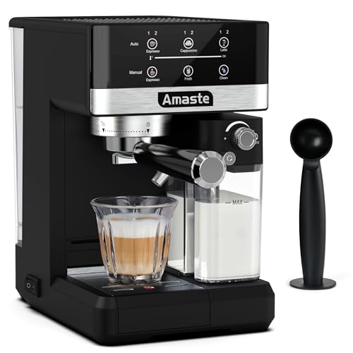 Amaste Espresso Machine, 20 Bar Cappuccino Machine With Touch Screen, Espresso Machine with Milk Frother for Home, 3-in-1 Latte Machine With Milk Tank for Espresso, Cappuccinos & Lattes, 1350W