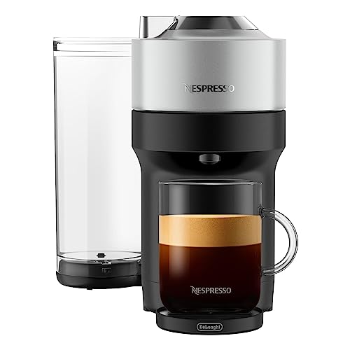 Nespresso Vertuo Pop+ Deluxe Coffee and Espresso Machine by De’Longhi, Silver
