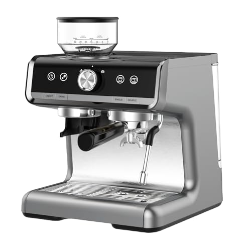 CuisinAid Espresso Machine With Grinder, Professional Espresso Maker With Milk Frother Steam Wand, Barista Latte Machine With Removable Water Tank for Cappuccinos or Macchiatos