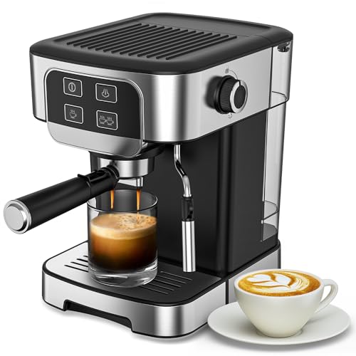 ML-KOFY Espresso Machine 20 Bar, Professional Espresso Maker with Milk Frother Steam Wand, Compact Semi-Automatic Espresso Machines for Cappuccino, Latte, Gift for Friend