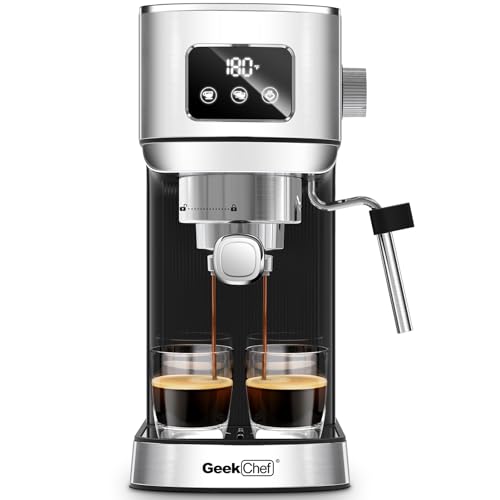 Geek Chef Espresso Machine, 20 Bar Coffee Machine, Fast Heating Automatic, Latte & Cappuccino Maker