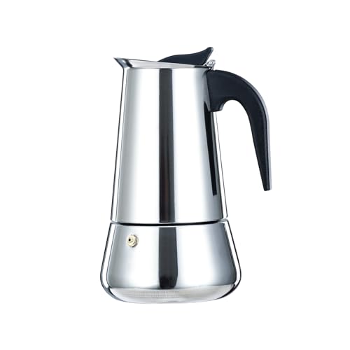 Vaolvpant 9Cup Big Belly Moka Pot Percolator Italian Coffee Maker 450ML 15oz Stovetop Espresso Maker Stainless Steel Classic Cafe Maker Suitable For Induction Cookers