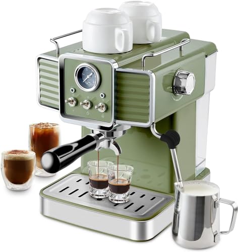 Simple Deluxe 15 Bar Espresso Coffee Machine with Milk Frother Steam Wand, 1350W Professional Coffee Maker, 54 Oz Removable Water Tank Espresso Maker, For Home Barista