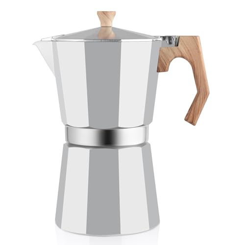 wedrink Moka Pot Stovetop Espresso Maker Italian Coffee Maker Coffee Pot 12 cup Aluminium Stovetop Camping Espresso Maker Manual Cuban Coffee Percolator