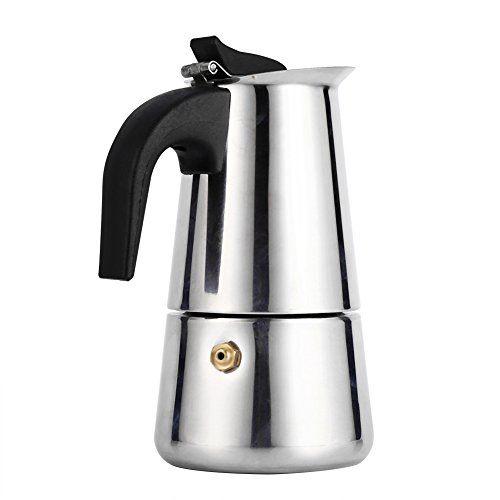 Joyzan Stovetop Espresso Maker, Stainless Steel Percolator Moka Pot Induction Coffee Maker Classic Italian Cafe Cup Machine Brewer Rapid Cookers Latte Cappuccino Macchiato Cuban Camping Home 300ml