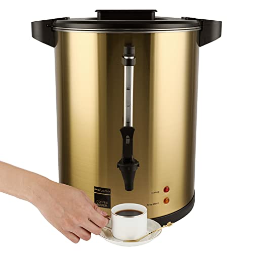 Perossia Commercial Coffee Urn, 110-Cup 16L Double Wall Stainless Steel Large Percolate Coffee Maker Electric Hot Water Urn Dispenser for Parties Office Catering Events