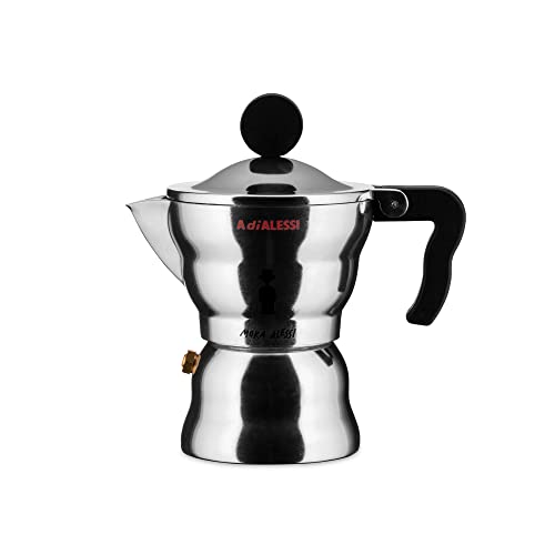 Alessi AAM33 by Alessandro Mendini Stovetop Espresso Maker, 1 Cup, Black