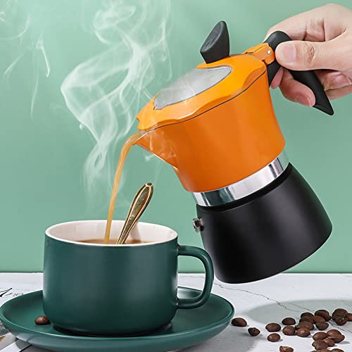 Aluminum Coffee Maker 150ML, Cuban Coffee Maker, Italian Coffee Maker, Stovetop Coffee Maker Moka Pot for Classic Italian and Cuban Cafe Brewing, Moka Stove Coffee Maker for Travel Home Office