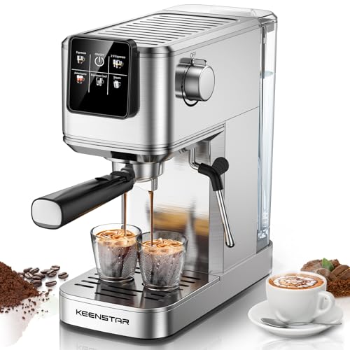 Espresso Machine 20Bar, Hot & Iced Coffee Machine with Rapid Cold Brew, Espresso Maker with Milk Frother Steam Wand, Touch Screen with 37oz Water Tank for Latte, Cappuccino, Gift for Coffee Lover