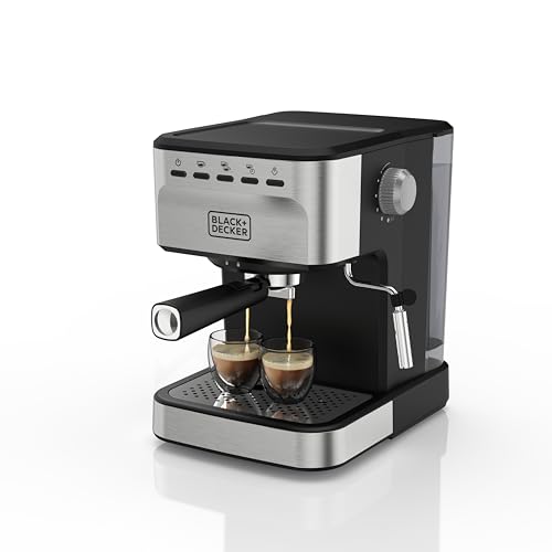 Black+Decker Semi-Automatic 15 Bar Espresso and Cappuccino Maker, Versatile Machine with Ability to use Grounds or ESE Pods to Make Your Perfect Cup of Coffee