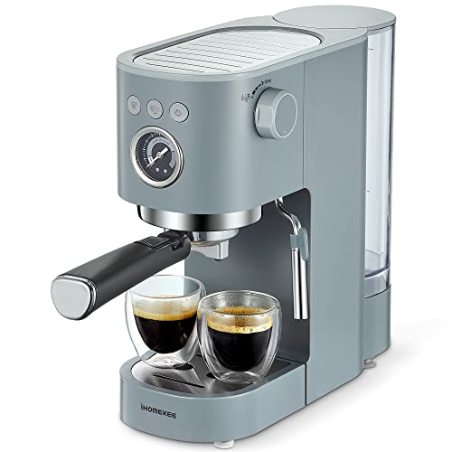 Ihomekee Espresso Machine Coffee Makers 15 Bar Cappuccino Machines with Milk Frother for Espresso/Cappuccino/Latte/Mocha (CM6927)