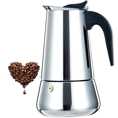 DITOSH 9 Cup 450 ml 15 oz Stovetop Espresso Maker Stainless Steel Moka Pot Espresso Maker Percolator Italian Coffee Maker Capable Moka Coffee Machine Cafe Percolator Maker for Home & Camping