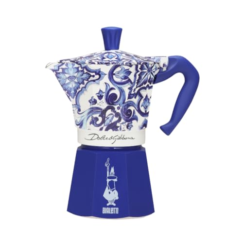 Bialetti Dolce & Gabbana Mocha Express Blue Mediterraneo for 6 Cups, Direct Fire (Coffee Maker, Espresso Makinetta)