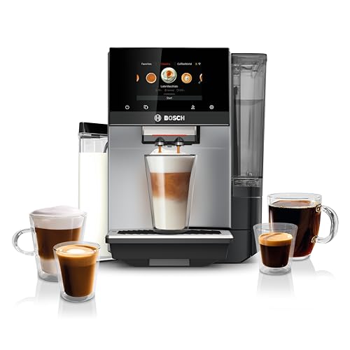 Bosch TQU60307 800 Series VeroCafe Fully Automatic Espresso Machine with Home Connect, 36 Coffee Varieties with Coffee World, Double Cup, Integrated Milk Container, in Silver